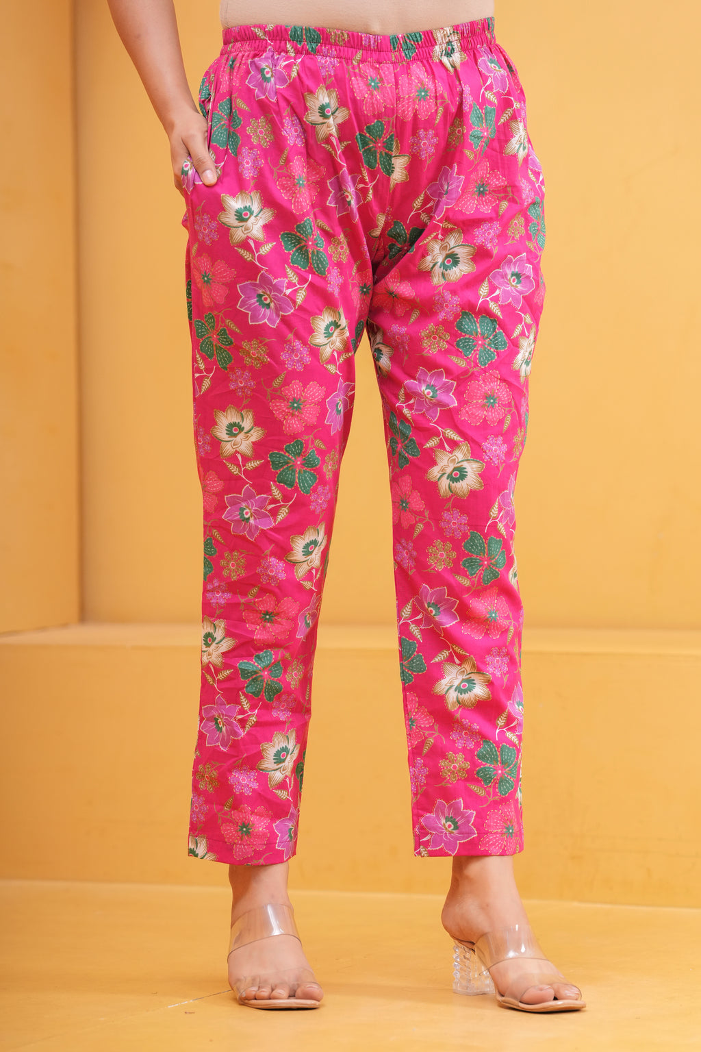 Blossom Pink Floral Cotton Maternity Cord Set with Double Side Zippers