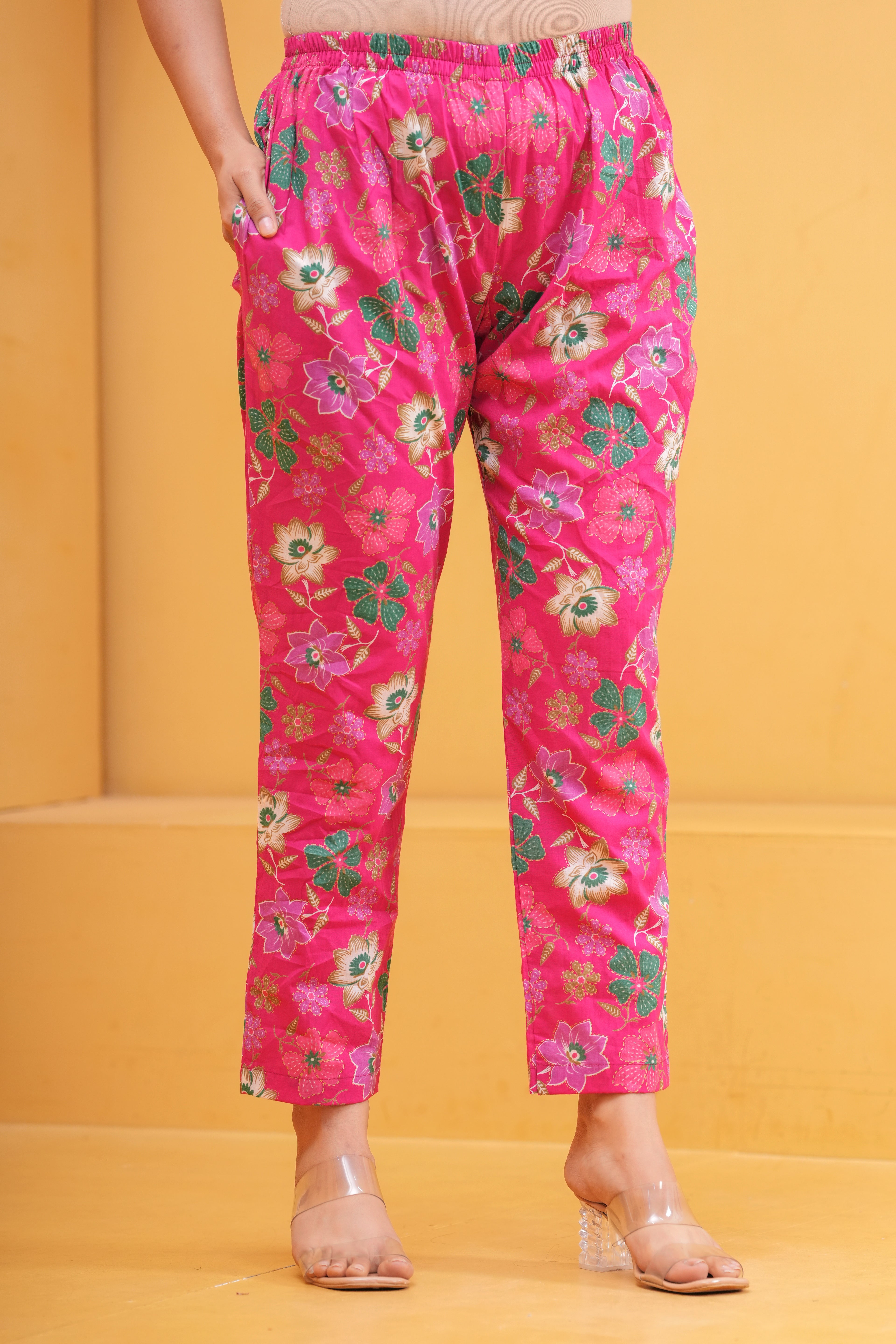 Blossom Pink Floral Cotton Maternity Cord Set with Double Side Zippers